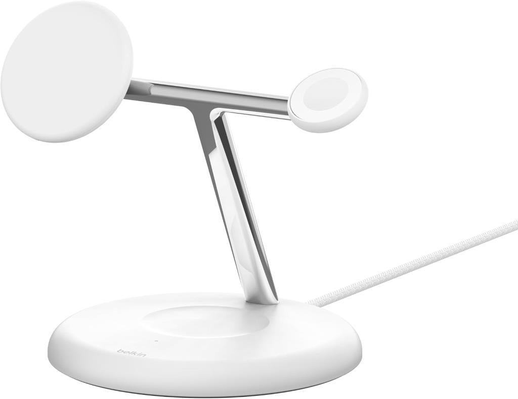 Belkin 3'ü 1 Arada Manyetik MagSafe Uyumlu Qi2 15W Kablosuz Şarj Standı - TEŞHİR
