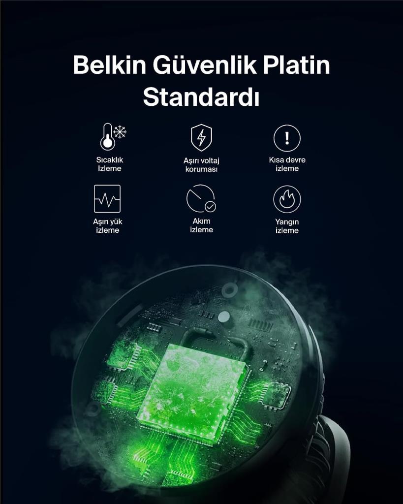 Belkin 3'ü 1 Arada Manyetik MagSafe Uyumlu Qi2 15W Kablosuz Şarj Standı - TEŞHİR
