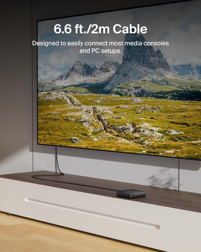 Belkin Yüksek kaliteli Ultra Highspeed HDMI-2.1 kablo, 4K/Dolby Vision HDR, Apple TV'den optimum oynatma, 2,2 m - siyah - TEŞHİR