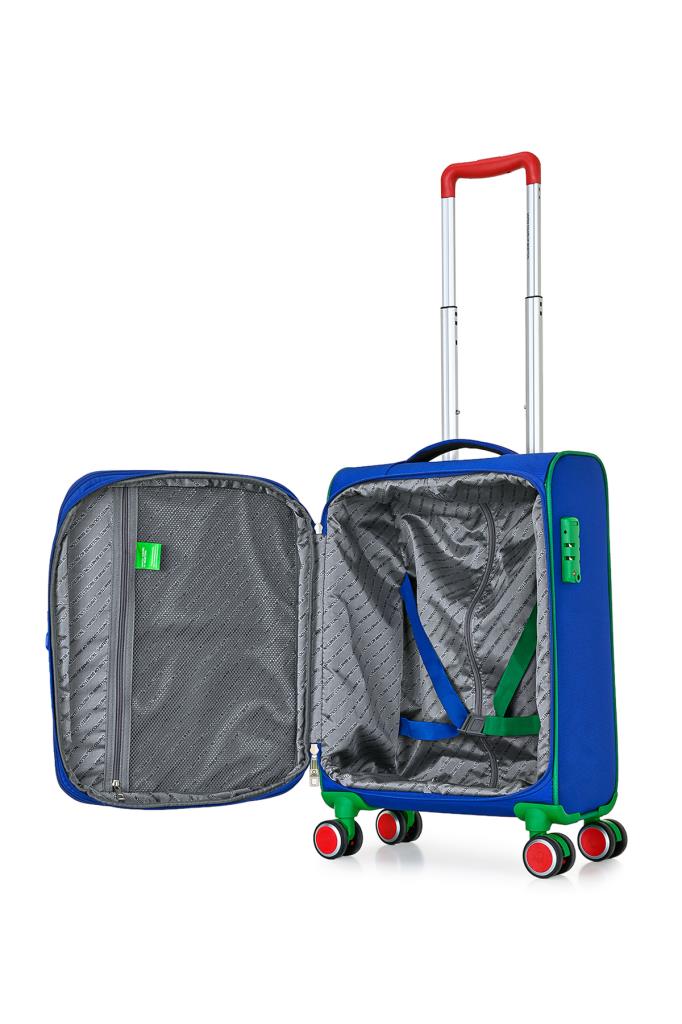 Benetton Saks Çekçekli Kumaş Valiz 14BNT3100-03-SX