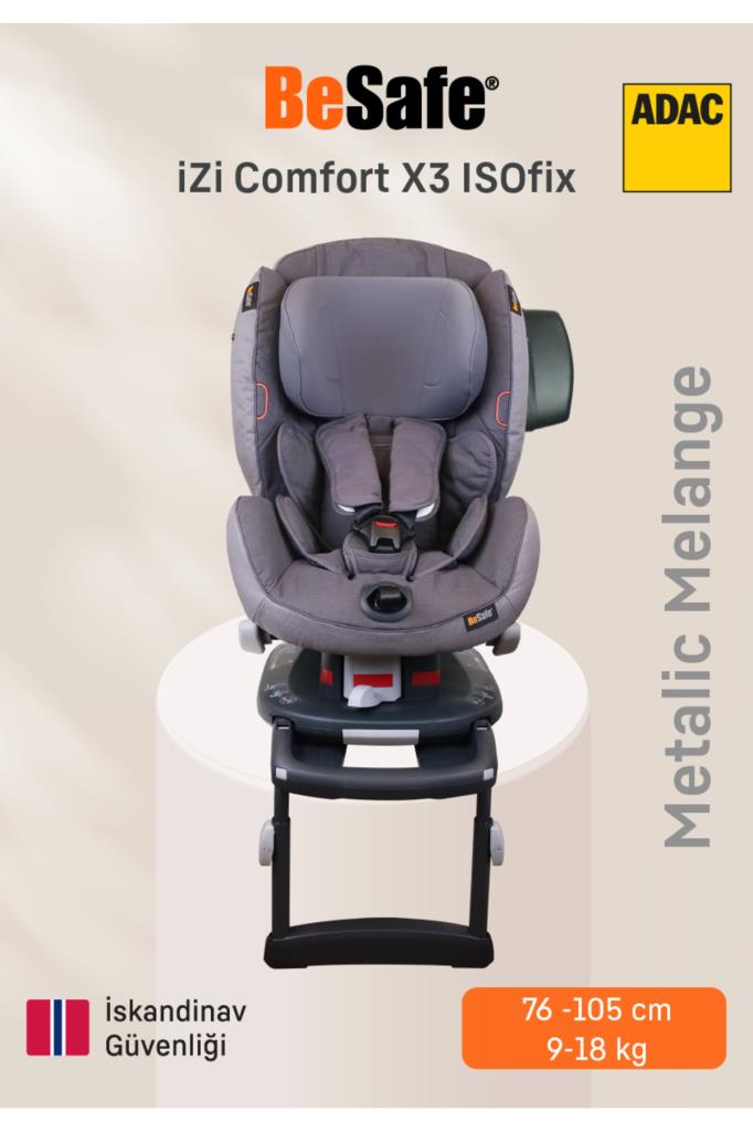BeSafe iZi Comfort X3 9-18 kg Metallic Melange Oto Koltuğu Outlet