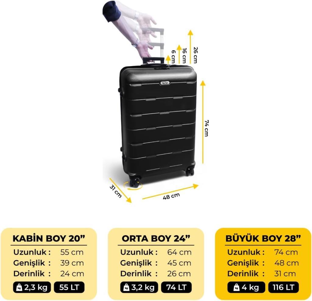 Biggdesign Moods Up Tsa Kilitli ABS Siyah Büyük Boy Valiz