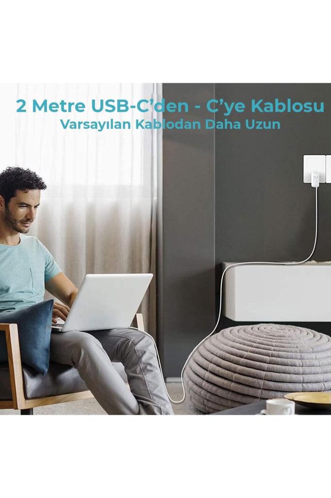 Bix BX-UC65WFTA 2 m Type-C Kablolu Hızlı Şarj Aleti -OUTLET