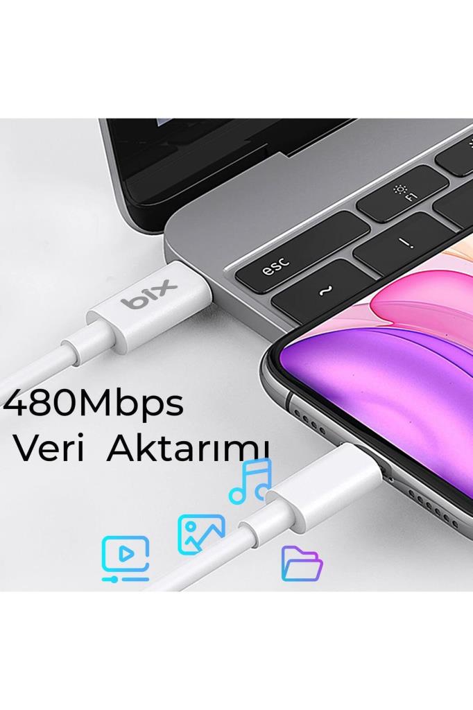Bix BX-UC65WFTA 2 m Type-C Kablolu Hızlı Şarj Aleti -OUTLET