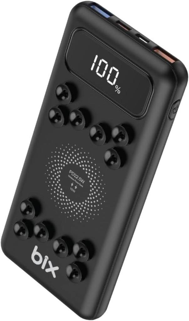 Bix PB103 10000 mAh Vantuzlu Kablosuz Powerbank Siyah Teşhir