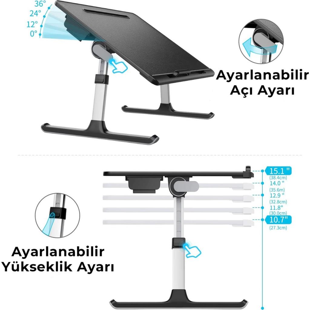 Bix Saiji K7 Ultimate Notebook ve Tablet Çalışma Masası Siyah