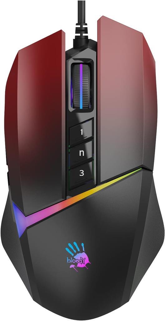 Bloody W60 Max Kırmızı RGB Optik Kablolu Oyuncu Mouse Teşhir