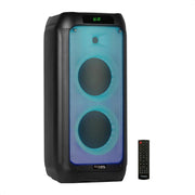 Ibiza - WAVE8 - 2 adet 8 inç (20,3 cm) hoparlör, 600W, Bluetooth, USB ve microSD'li - WAVE LED efekti, TWS kablosuz bağlantı - Siyah Outlet