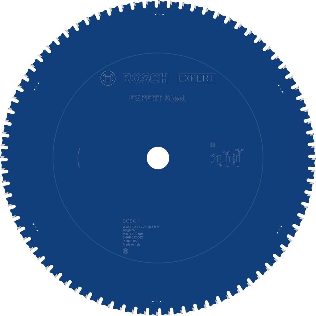 Bosch - Expert Serisi Metal İçin Daire Testere Bıçağı - 355 X 25,4 X 2,6 Mm, 80 Diş Teşhir