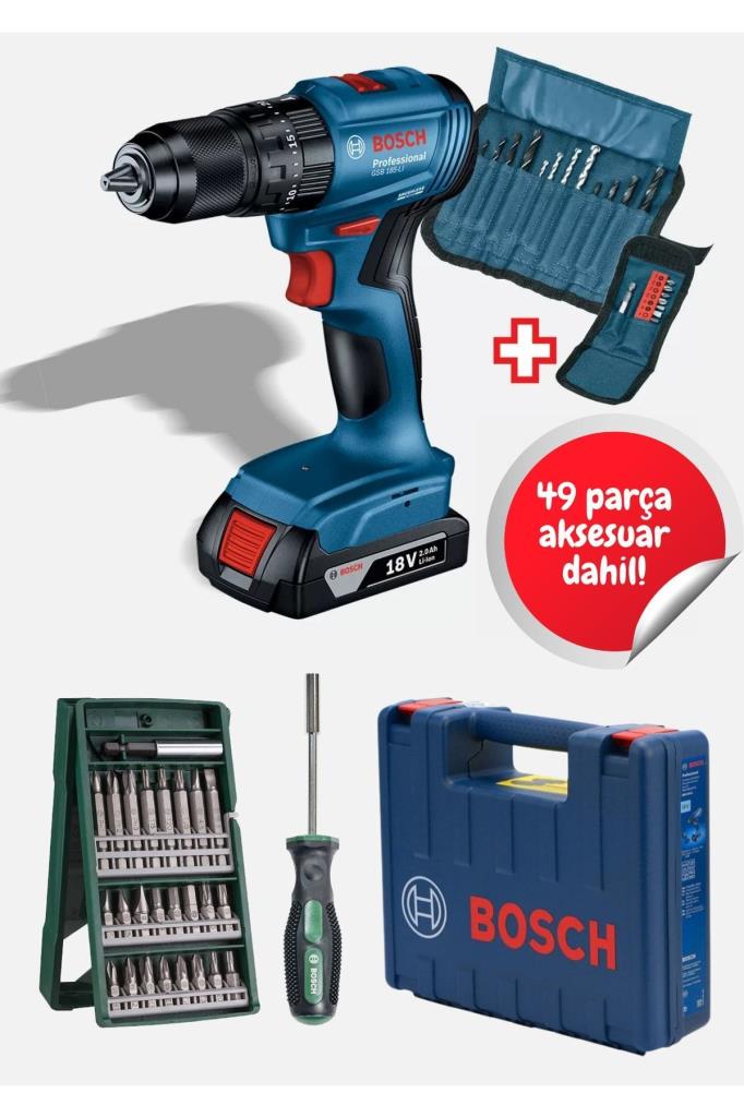 Bosch GSB 185 Li Tek Akülü 2 Ah Darbeli Matkap