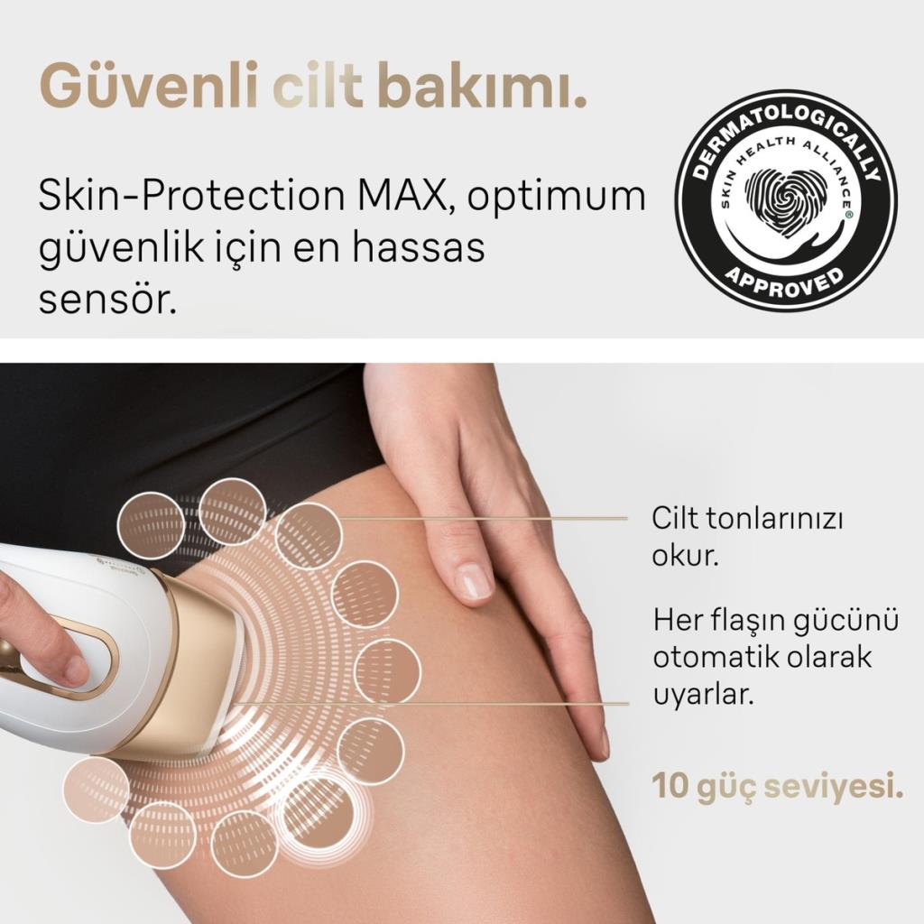 BRAUN PL5146 IPL Silk·Expert Pro 5 2 Başlıklı 400.000 Atımlı Lazer Epilasyon Cihazı Beyaz Gold