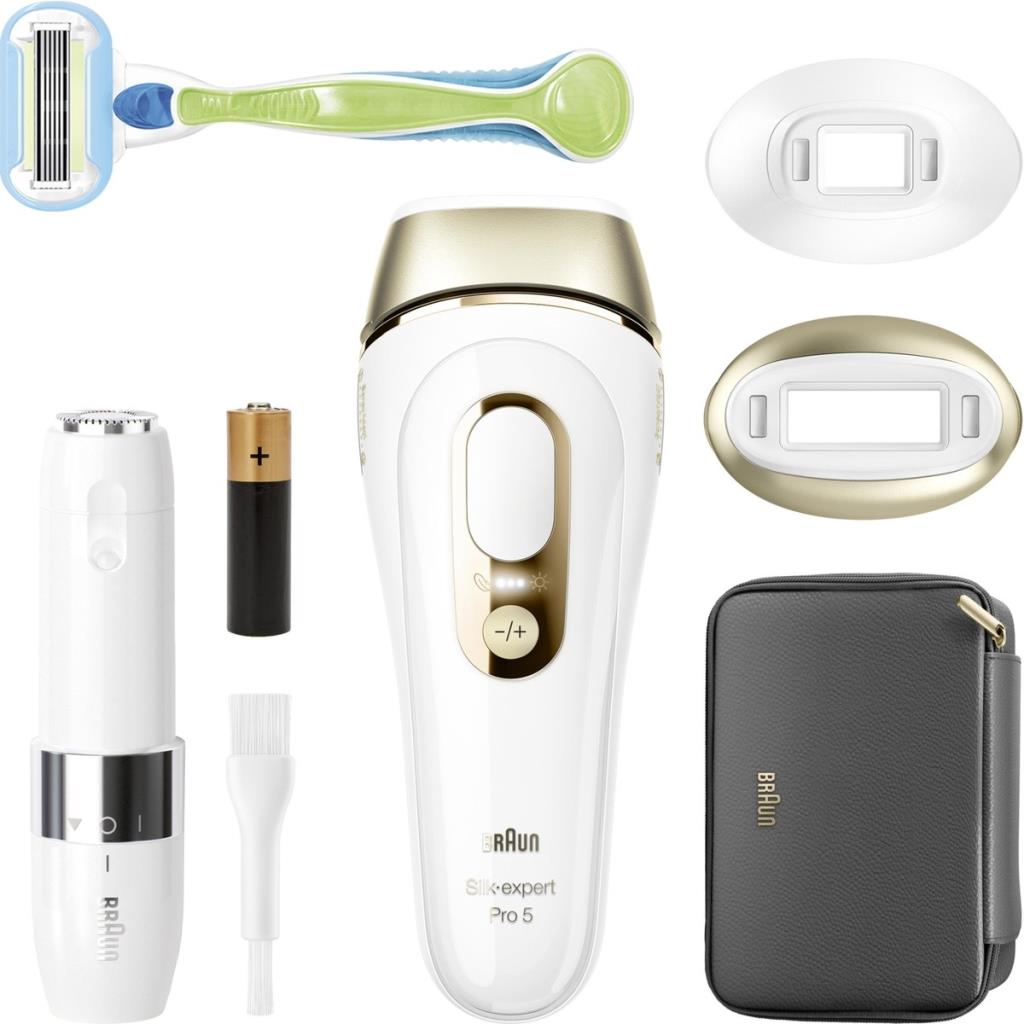 BRAUN PL5146 IPL Silk·Expert Pro 5 2 Başlıklı 400.000 Atımlı Lazer Epilasyon Cihazı Beyaz Gold