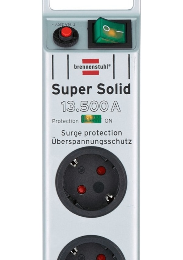Brennenstuhl Super Solid Surge Protection 13.500 mAh Anahtarlı 8'li 2.5 m Akım Korumalı Priz
