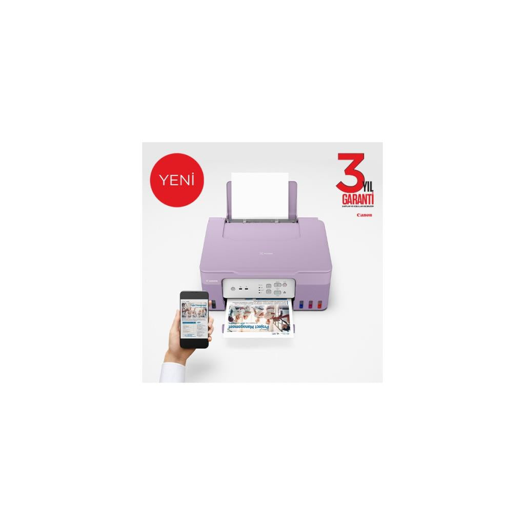 Canon Pixma G3430 Mor Wi-Fi + Tarayıcı + Fotokopi Renkli Çok Fonksiyonlu Tanklı Mürekkep Püskürtmeli Yazıcı