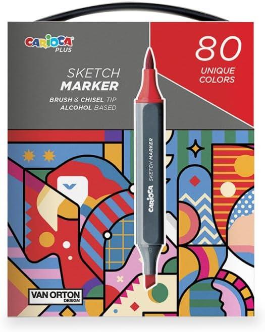 Carioca Plus Sketch Hard Box 80'li Çift Taraflı Marker Kalem Seti - OUTLET