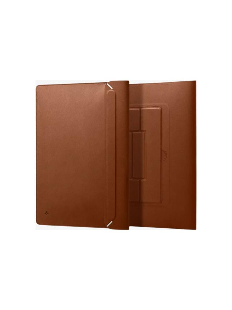 Spigen Valentinus Sleeve 15-16 İnç Laptop Çantası Classic Brown Kılıf