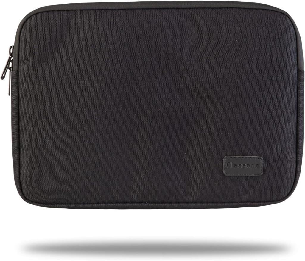 Classone Livorno Serisi 15.6'' su Geçirmez Kumaş ve Su Geçirmez Fermuar Notebook, Laptop, Macbook taşıma Kılıfı -Siyah - Outlet