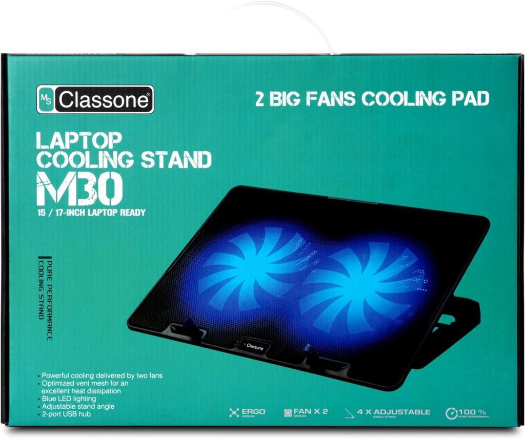 Classone M30 2 Led Fanlı USB 2.0 14"-17" Laptop Soğutucu - Teşhir