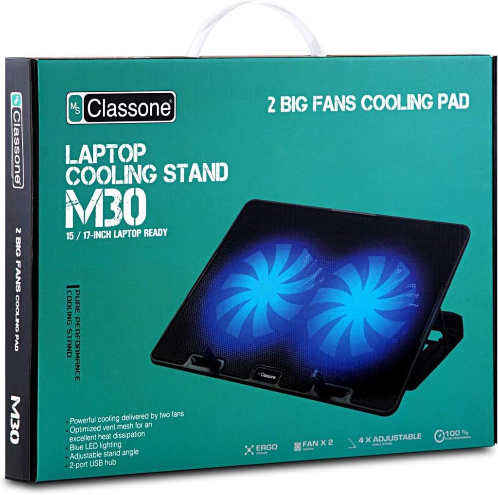 Classone M30 2 Led Fanlı USB 2.0 14"-17" Laptop Soğutucu - Teşhir