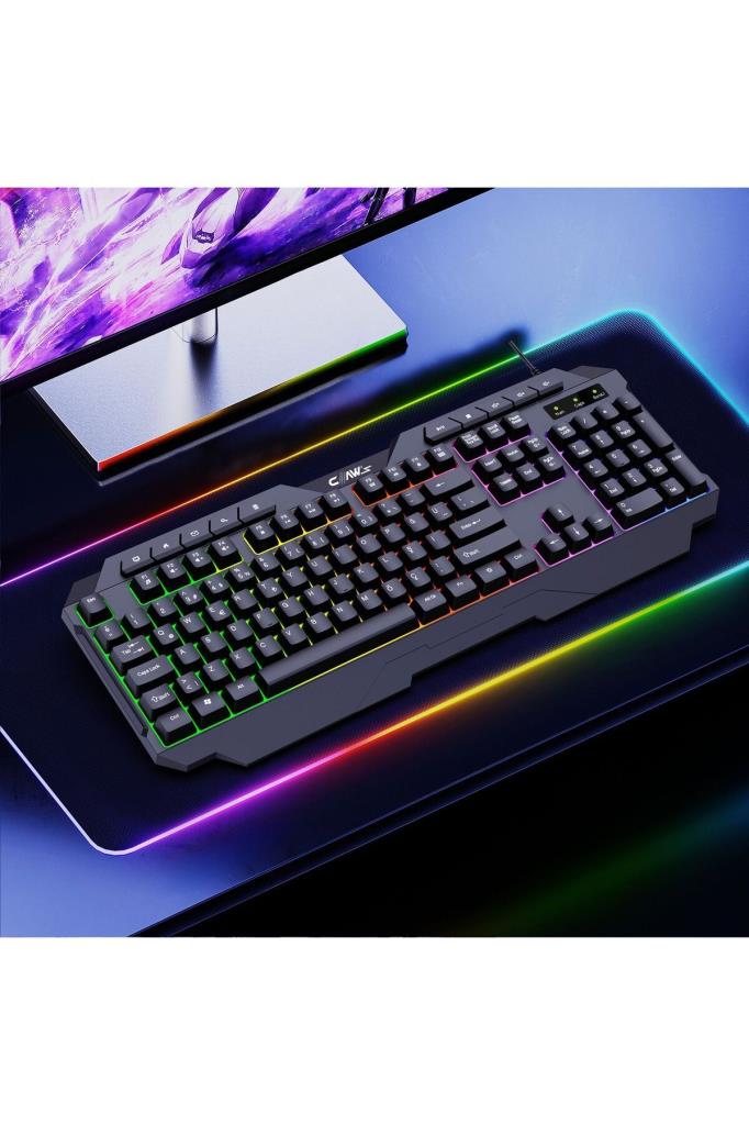 Claw's Astral K1 Rainbow Işıklandırmalı 104+10 Multimedya Tuşlu Full Set Dizilim Membran Gaming Oyuncu Klavyesi Outlet