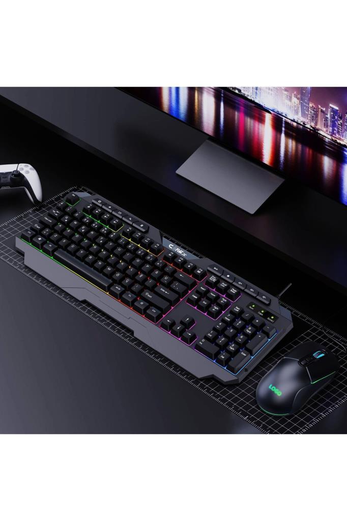 Claw's Astral K1 Rainbow Işıklandırmalı 104+10 Multimedya Tuşlu Full Set Dizilim Membran Gaming Oyuncu Klavyesi Outlet