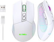Claws Crossfire Air V1 Beyaz RGB Makrolu Şarjlı Optik Kablolu/Kablosuz Oyuncu Mouse - TEŞHİR