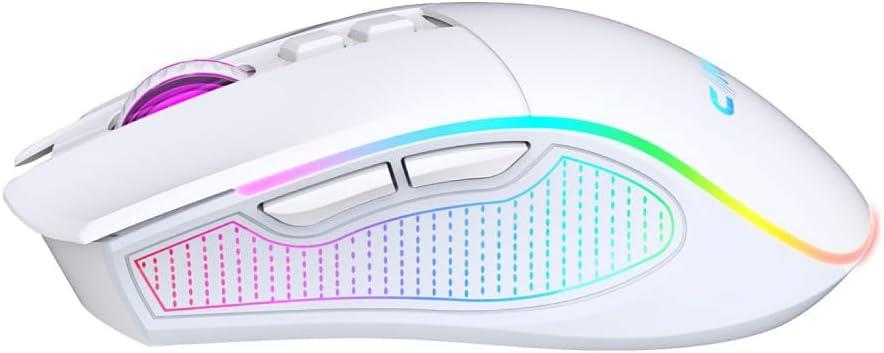 Claws Crossfire Air V1 Beyaz RGB Makrolu Şarjlı Optik Kablolu/Kablosuz Oyuncu Mouse - TEŞHİR