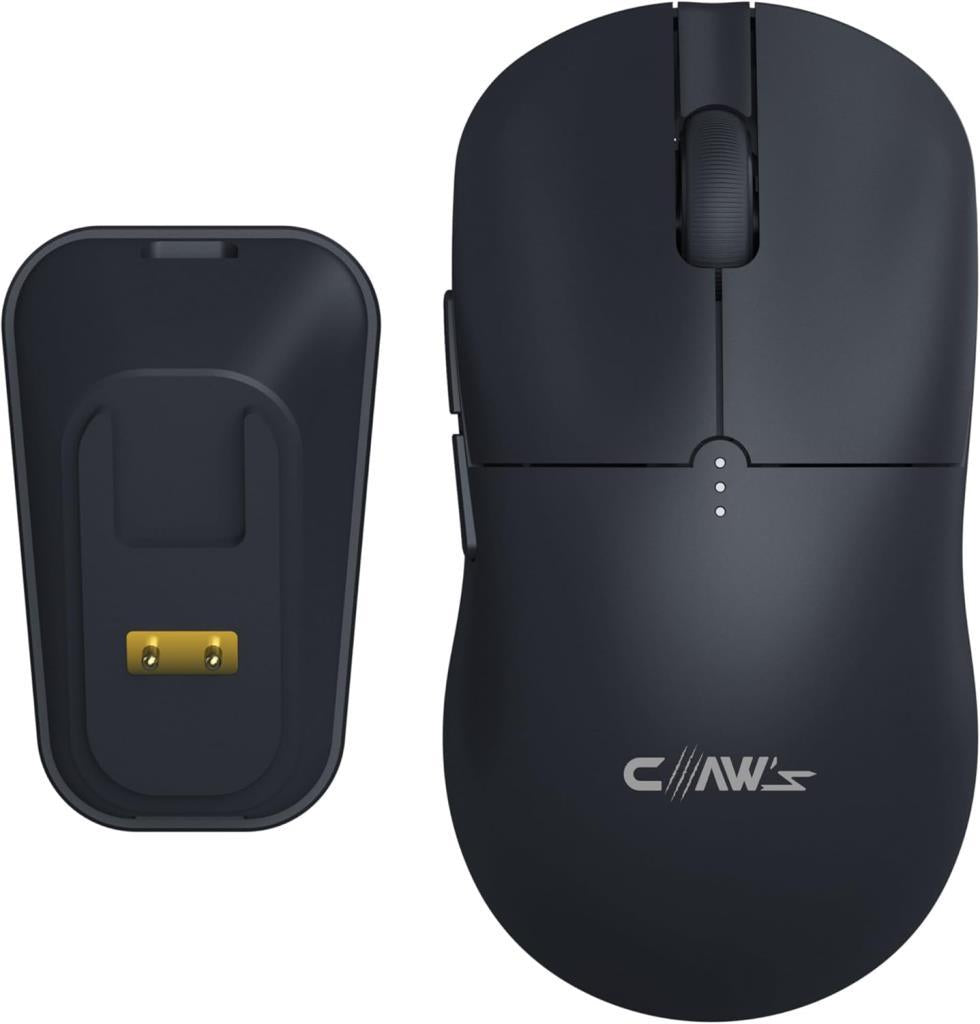 Claw's Rajin Blaze Çift Modlu Kablosuz 12000 Dpi Rgb Şarj Standlı & Makro Yazılımlı Kablosuz Gaming Mouse - Siyah (2.4 Ghz Kablosuz + Bluetooth) Teşhir