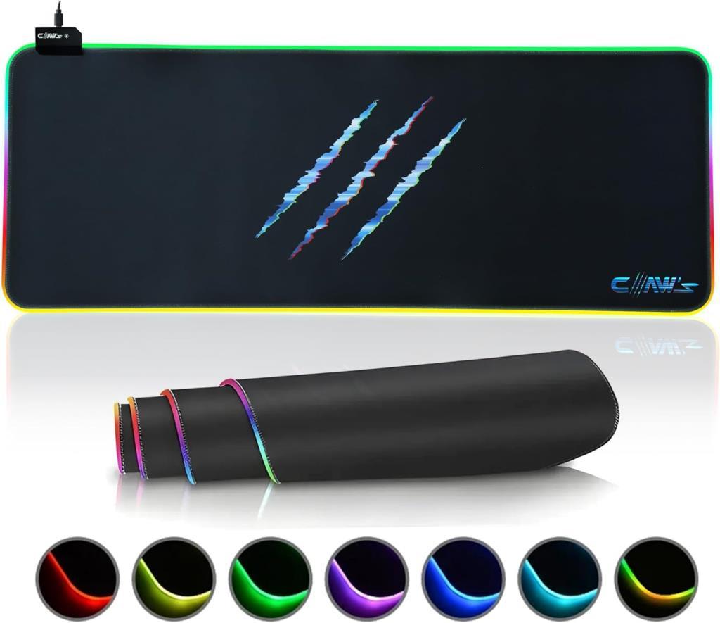 Claw's Raptor 90X40CM Mikrofiber Yüzey/Kaydırmaz Kauçuk Zemin 360° RGB Dikişli XXL Mousepad - Siyah Outlet