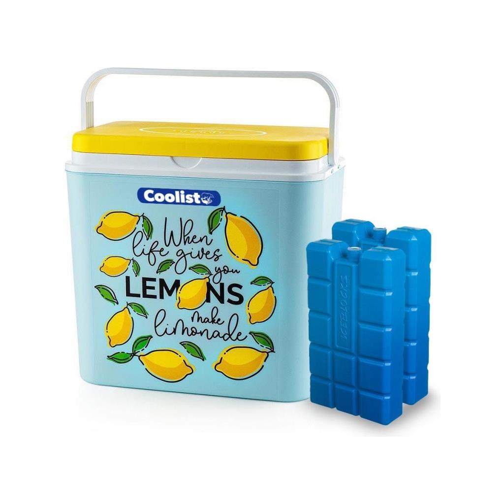 Coolist CLB24LM Limon Desenli 24 lt Kamp Buzluğu + 2 Adet Buz Aküsü