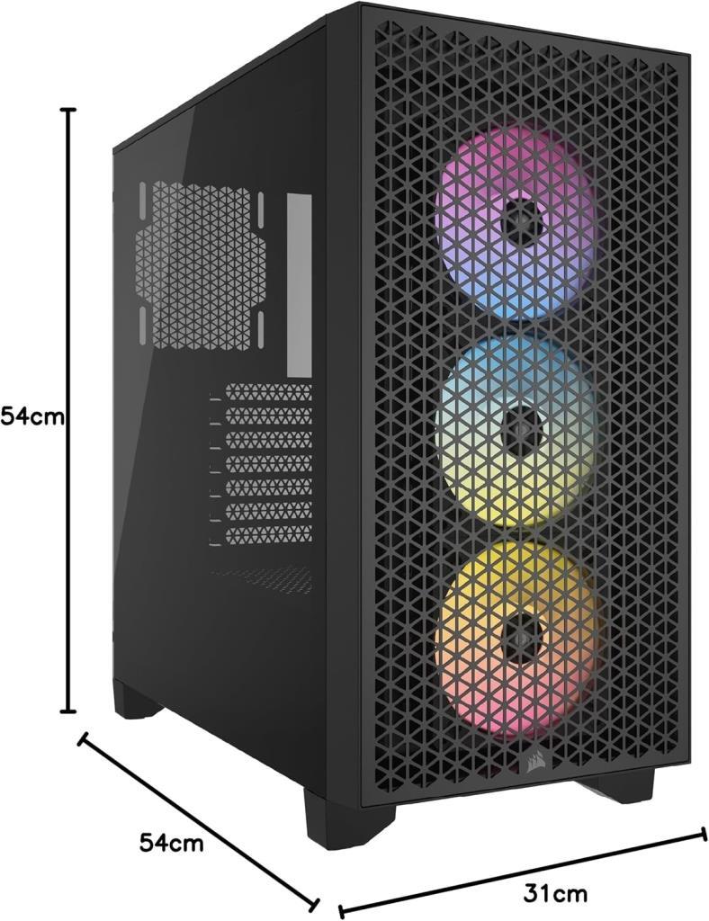 Corsair iCUE 3000D RGB Airflow CC-9011255-WW Fan Black ATX Gaming Case Outlet