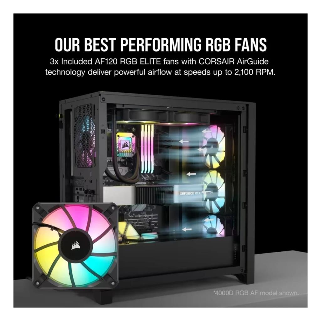 Corsair İCUE 5000D RGB Airflow CC-9011242-WW Fanlı Siyah E-ATX Oyuncu Kasası