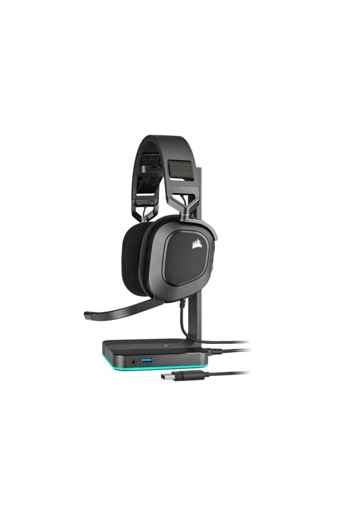 Corsair HS80 RGB USB CA-9011237-EU Siyah 7.1 Kablolu Kulak Üstü Oyuncu Kulaklığı Teşhir