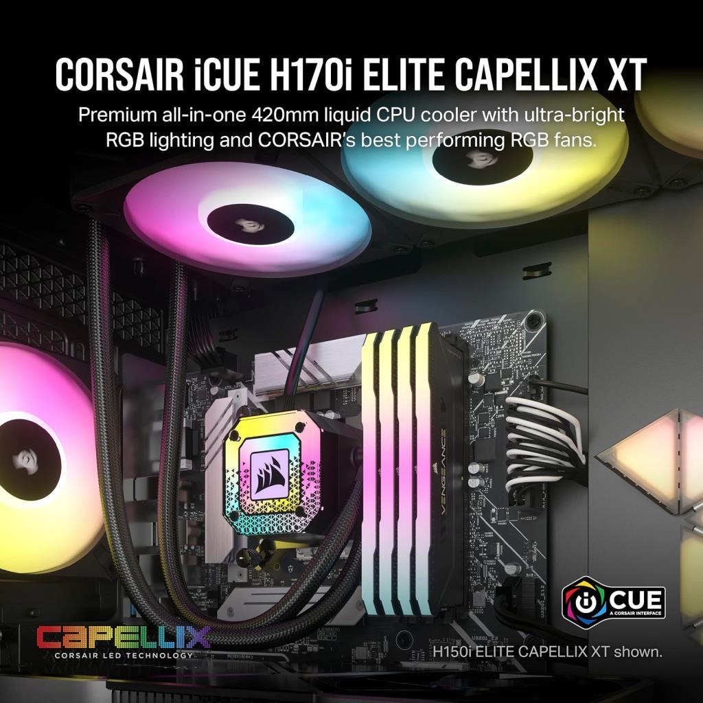 Corsair iCUE H170i Elite Capellix XT CW-9060071-WW 420 mm İşlemci Sıvı Soğutucu - Teşhir