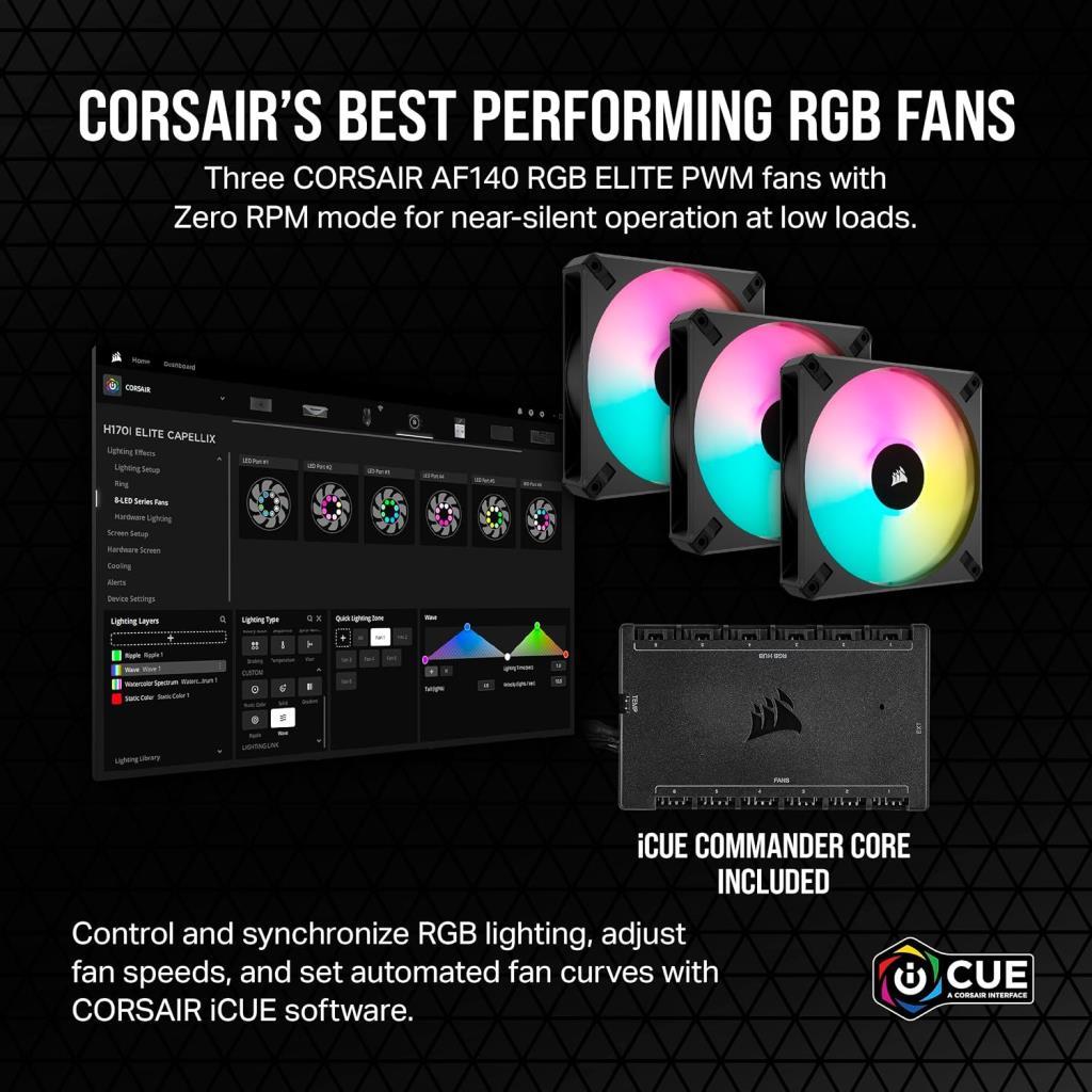 Corsair iCUE H170i Elite Capellix XT CW-9060071-WW 420 mm İşlemci Sıvı Soğutucu - Teşhir