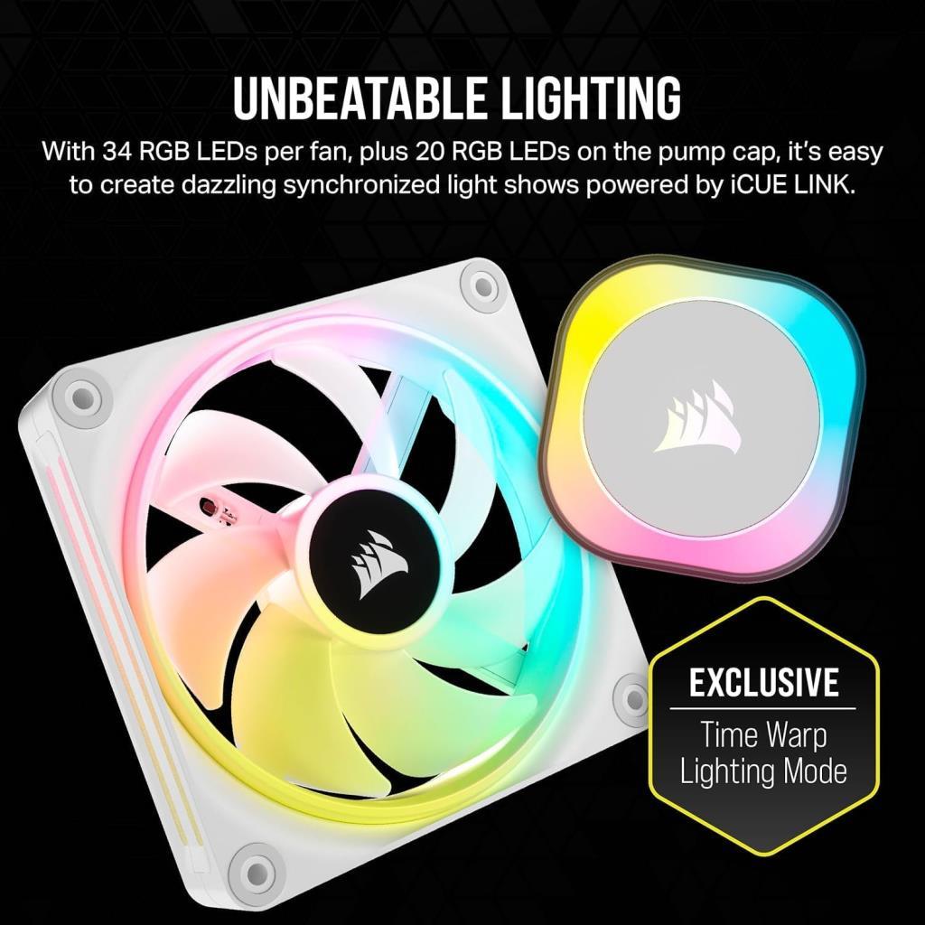Corsair iCUE LINK H100i RGB AIO CW-9061005-WW 240 mm İşlemci Sıvı Soğutucu Beyaz - Teşhir