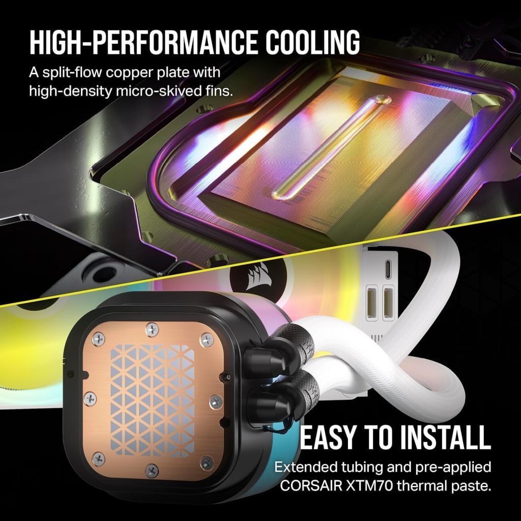 Corsair iCUE LINK H100i RGB AIO CW-9061005-WW 240 mm İşlemci Sıvı Soğutucu Beyaz - Teşhir