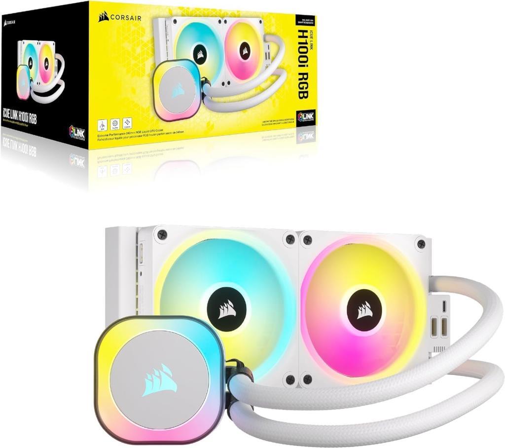 Corsair iCUE LINK H100i RGB AIO CW-9061005-WW 240 mm İşlemci Sıvı Soğutucu Beyaz - Teşhir