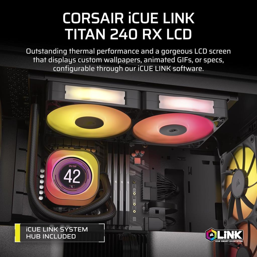 Corsair iCUE Link Titan 240 RX LCD CW-9061022-WW İşlemci Sıvı Soğutucu - Teşhir