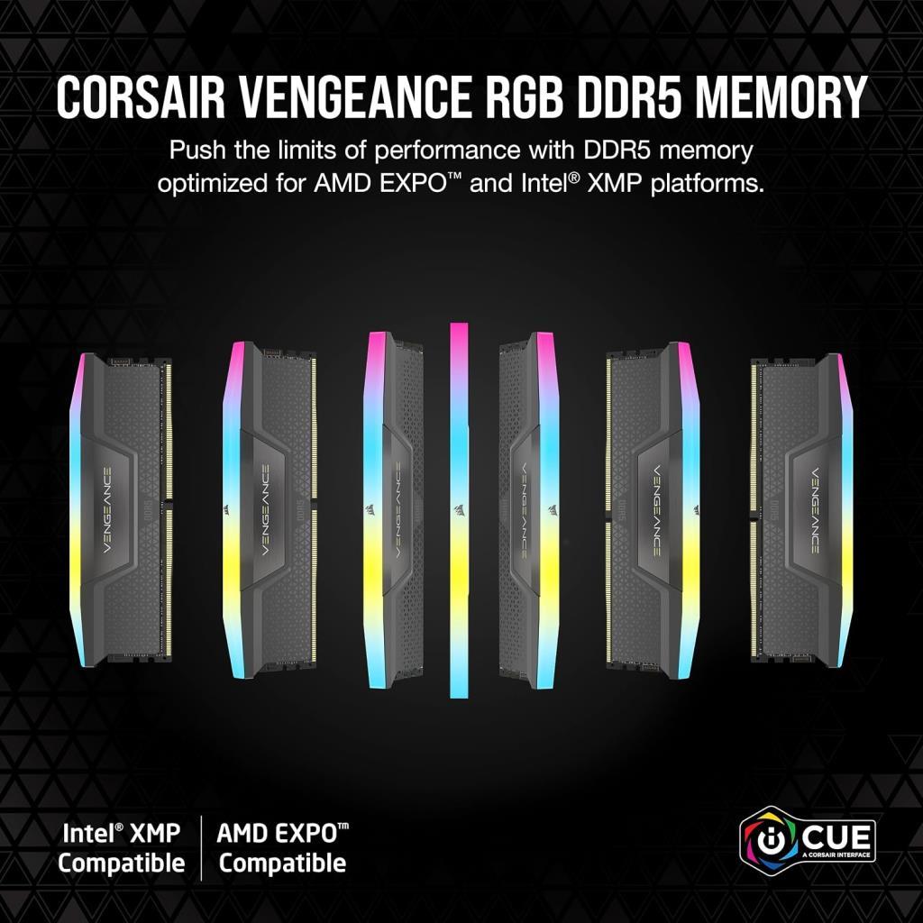 Corsair Vengeance RGB 32 GB 5600 MHz CL40 CMH32GX5M1B5600Z40 DDR5 Ram Outlet