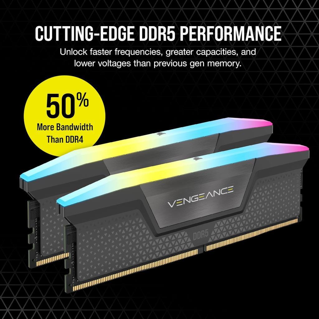 Corsair Vengeance RGB 32 GB 5600 MHz CL40 CMH32GX5M1B5600Z40 DDR5 Ram Outlet
