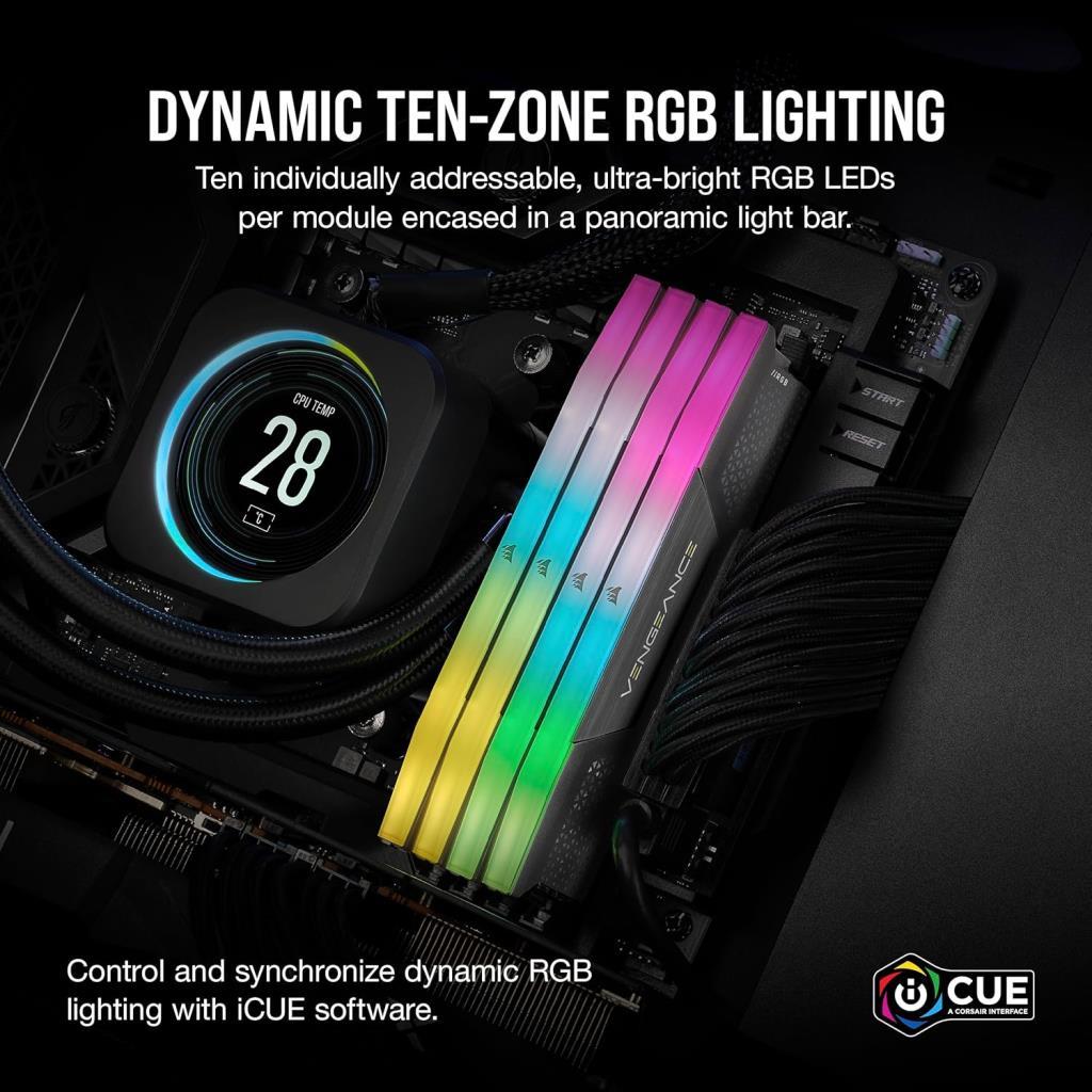 Corsair Vengeance RGB 32 GB 5600 MHz CL40 CMH32GX5M1B5600Z40 DDR5 Ram Outlet