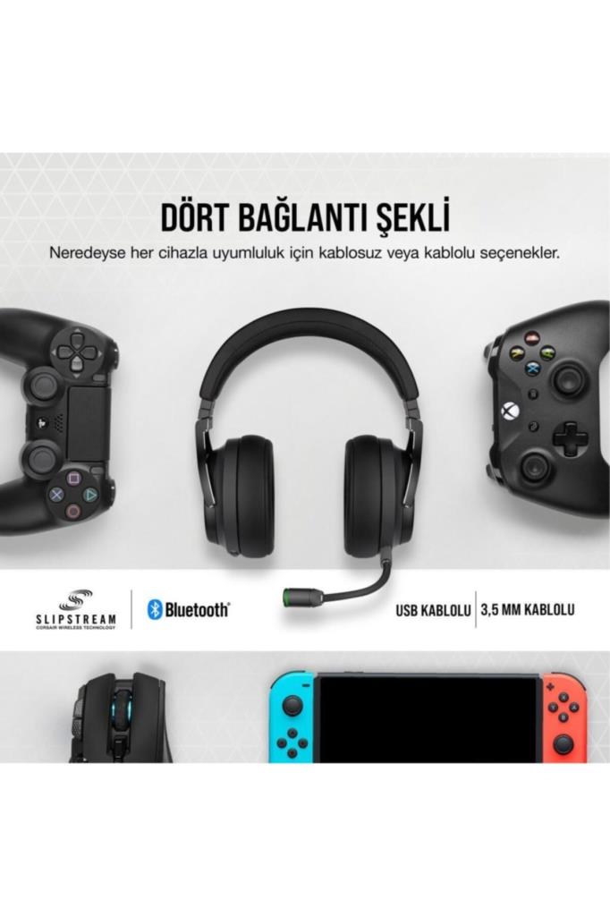 Corsair Virtuoso RGB Wireless XT CA-9011188-EU Kablolu/Kablosuz Kulak Üstü Oyuncu Kulaklığı Outlet