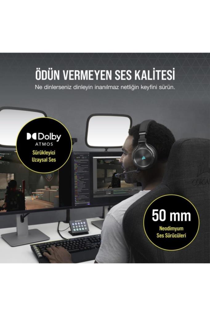 Corsair Virtuoso RGB Wireless XT CA-9011188-EU Kablolu/Kablosuz Kulak Üstü Oyuncu Kulaklığı Outlet