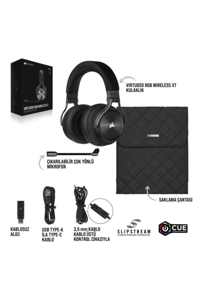 Corsair Virtuoso RGB Wireless XT CA-9011188-EU Kablolu/Kablosuz Kulak Üstü Oyuncu Kulaklığı Outlet