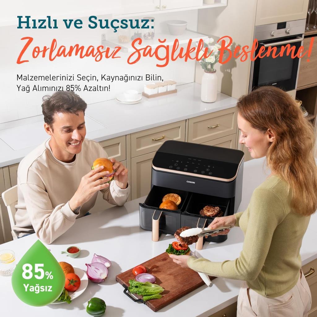 Cosori 8in1 XXL Airfryer 8.5 lt Yağsız Fritöz Teşhir