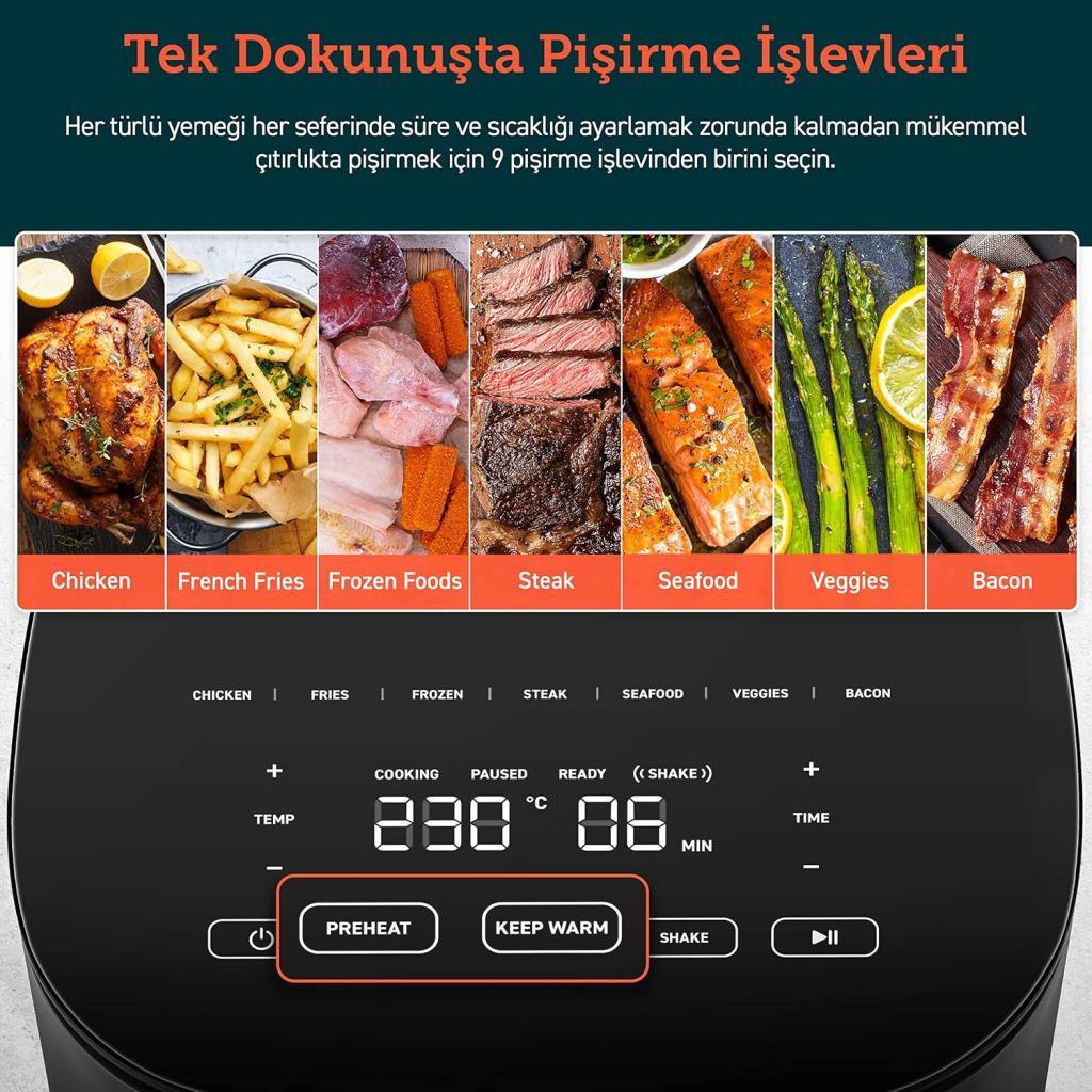 Cosori Pro LE Air Fryer XXL 4.7 lt Yağsız Fritöz Teşhir