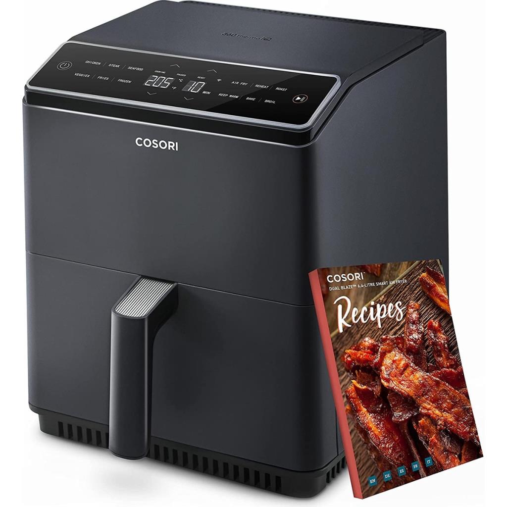 Cosori ‎CAF-P583S Dual Blaze İkili Isıtma Sistemi 6.4 lt Siyah Sıcak Hava Fritözü