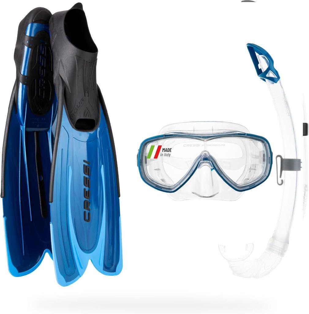 Cressi Agua - Onda - Mexico Palet Maske Şnorkel Set, Mavi, 43-44