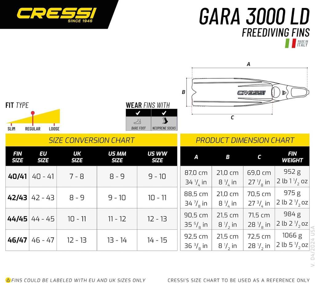Cressi Gara 3000 LD Dalış Paleti